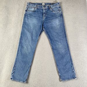 Faherty Jeans Men 40x34 Blue Feel Good Special Weave Straight Leg Organic Cotton